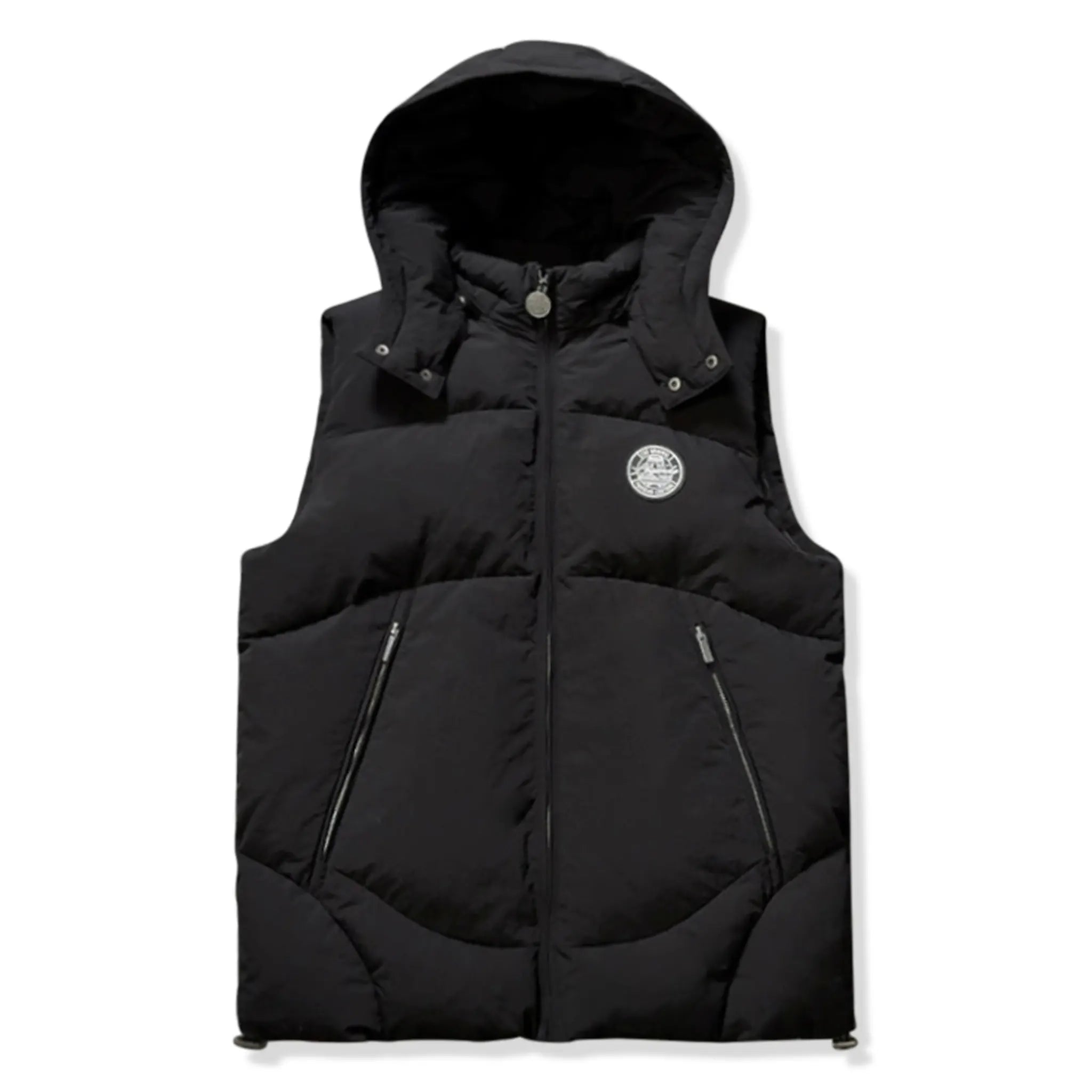 Front View of Légende Paris Bodywarmer Black Puffer Gilet LPJKT063